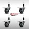 Service Caster 3'' SS Thermoplastic Rubber Swivel 1-1/4'' Expanding Stem Caster Set Total Lock Brake, 4PK SCC-SSEXTTL20S314-TPRB-114-4 - alternate 4